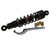 YSS Amortisseur Mono réglable 260 mm | Mono à pression d'huile 270 mm, précharge ressort, œil haut 8 mm et bas 10 mm, noir; compatible avec PEUGEOT Speedfight 1 100
