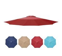 YSSOA Parasol de rechange pour patio de 9 pieds, 8 tiges, auvent de 9 pieds, auvent rouge