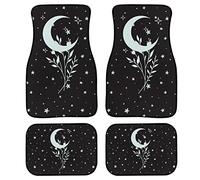 YSTARDREAM Star Moon Lot de 4 Tapis de Protection de Voiture pour Homme et Femme - Ajustement Universel - Antidérapants - Lavables et faciles à Nettoyer