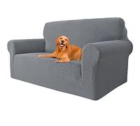 YSTELLAA Housse Canapé Extensible 2 Places, Housse de Canapé avec Accoudoirs, Super élastique Housse Canape pour Chiens et Chats Animaux Antisalissure (Gris Clair, Canapé Largeur 145cm-178cm)