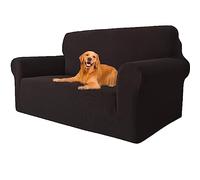 YSTELLAA Housse Canapé Extensible 2 Places, Housse De Canapé avec Accoudoirs, Super Élastique Sofa Cover Universelle, Moderne, Antidérapante, Antisalissure, Lavable, Café