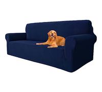 YSTELLAA Housse Canapé Extensible 3 Places, Housse de Canapé avec Accoudoirs, Super élastique Housse Canape pour Chiens et Chats Animaux Antisalissure (Bleu Foncé, Canapé Largeur 183cm-234cm)