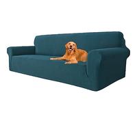 YSTELLAA Housse Canapé Extensible 4 Places, Housse de Canapé avec Accoudoirs, Super élastique Housse Canape pour Chiens et Chats Animaux Antisalissure (Vert Foncé, Canapé Largeur 233cm-293cm)