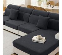 YSTELLAA Housse Coussin Canapé Universelle, Grand 1 Place | Gris Foncé, Housse Assise Canapé Extensible, Housses De Coussin Antidérapant, Protection Meubles Couvre Pour Canapé