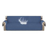 YSTELLAA Housse De Canapé 4 Places avec Accoudoirs, Azul Berlín | Sofa Cover Universel Avec Poches, Couvre Canapé Antidérapante Épaissi, Protection Chat Chiens Griffures
