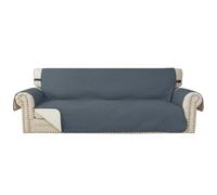 YSTELLAA Housse de Canape 4 Places avec Accoudoirs, Bleu Gris | Housse Canape Antidérapante Avec Poches, Protège Canapé Universelle, Épaissie, Protection Chat Chiens Griffures