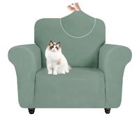 YSTELLAA Housse Fauteuil 1 Place Extensible, Universelle, Vert Clair | Housse Fauteuil avec Accoudoirs, Épais Sofa Cover, Antidérapante, Résistante Aux Griffures, Antisalissure