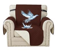 YSTELLAA Impermeable Housse Canapé 1 Place, Housse De Fauteuil, Universelle Protege Canape avec Accoudoirs, Antidérapante Épaissi, Protection Chat Chiens Griffures, Café