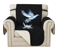 YSTELLAA Impermeable Housse Canapé 1 Place, Housse De Fauteuil, Universelle Protege Canape avec Accoudoirs, Antidérapante Épaissi, Protection Chat Chiens Griffures, Noir