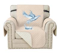 YSTELLAA Impermeable Housse Canapé 1 Place, Housse De Fauteuil, Universelle Protege Canape avec Accoudoirs, Antidérapante Épaissi, Protection Chat Chiens Griffures, Beige