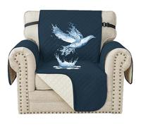 YSTELLAA Impermeable Housse Canapé 1 Place, Housse De Fauteuil, Universelle Protege Canape avec Accoudoirs, Antidérapante Épaissi, Protection Chat Chiens Griffures, Bleu Berlinois