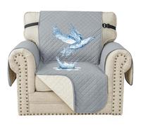 YSTELLAA Impermeable Housse Canapé 1 Place, Housse De Fauteuil, Universelle Protege Canape avec Accoudoirs, Antidérapante Épaissi, Protection Chat Chiens Griffures, Gris Clair