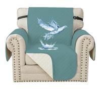 YSTELLAA Impermeable Housse Canapé 1 Place, Housse De Fauteuil, Universelle Protege Canape avec Accoudoirs, Antidérapante Épaissi, Protection Chat Chiens Griffures, Bleu Clearwater