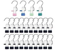YSTrillion Cintre Pince Crochets 24 Pièces Crochet à Linge Portable Métal,Clips de Cintre à Linge en Acier Inoxydable,Pivotant à 360° Cintre Pince Clips de Crochet pour Pantalon Chaussettes Serviette