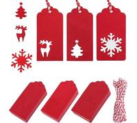 YSTrillion Etiquette Cadeau Noel,150 Pièces Étiquettes de Noël en Papier Kraft Avec Ficelle,Étiquettes Cadeaux Noël pour la Décoration Noël Cadeaux 9,5x5cm