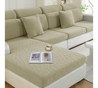 Ystyle Housse Assise Canapé, 1 Place*3+Chaise Longue, Kaki | Universelle Housse Coussin Canapé Extensible, Housse Dossier Canapé D'Angle, Protection Meubles Couvre Canapé Antidérapante