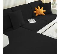 Ystyle Housse Assise et Dossier Canapé, Protection Meubles Extensible, Couvre Coussin de Siège (Chaise Longue, Noir)