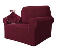 Ystyle Housse Canapé 1 Place avec Accoudoirs, Bourgogne | Extensible Housses de Canapé, Universelle Housse Canape Protection Chat Chiens Griffures, Housse Fauteuil Antidérapante