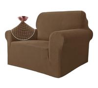 Ystyle Housse Canapé 1 Place avec Accoudoirs, Extensible Housses de Canapé, Universelle Housse Canape Protection Chat Chiens Griffures, Housse Fauteuil Antidérapante, Brun