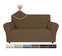 Ystyle Housse Canapé 2 Places avec Accoudoirs, Housse de Canape Extensible, Protection Canape Chien, Universelle Hiver Sofa Cover, Antidérapante Housses de Canapé, Marron