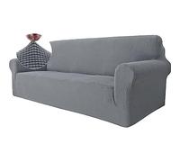 Ystyle Housse Canapé 3 Places avec Accoudoirs, Extensible Housses de Canapé, Universelle Housse Canape Protection Chat Chiens Griffures, Housse Fauteuil Antidérapante, Gris Clair