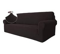 Ystyle Housse Canapé 3 Places avec Accoudoirs, Extensible Housses de Canapé, Universelle Housse Canape Protection Chat Chiens Griffures, Housse Fauteuil Antidérapante, Café