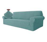 Ystyle Housse Canapé 4 Places avec Accoudoirs, Extensible Housses de Canapé, Universelle Housse Canape Protection Chat Chiens Griffures, Housse Fauteuil Antidérapante, Bleu Clair