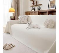 Ystyle Housse De Canapé 2 Places, 180x300 CM, Crème | Protection Canapé en Chenille, Jeté de Canape Chien Chat Four Seasons Universelle,Sofa Cover pour Le Salon Anti-PoussièRe