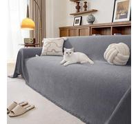 Ystyle Housse De Canapé 2 Places, 180x300 CM, Gris Clair | Protection Canapé en Chenille, Jeté de Canape Chien Chat Four Seasons Universelle,Sofa Cover pour Le Salon Anti-PoussièRe