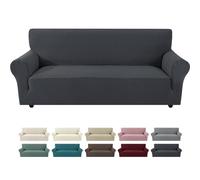 Ystyle Housse de Canape 3 Places avec Accoudoirs, Gris Foncé | Housse de Canapé Extensible,Protège Canapé Chats & Poils,Anti-Tache,Lavable,Rénove le Canapé du Salon,pour Enfant