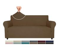Ystyle Housse de Canapé 3 Places avec Accoudoirs, Housse Canapé Extensible, Protection Canape Chien, Universelle Hiver Sofa Cover, Antidérapante Housses de Canapé, Marron