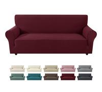 Ystyle Housse de Canape 3 Places avec Accoudoirs, Rouge Vin | Housse de Canapé Extensible,Protège Canapé Chats & Poils,Anti-Tache,Lavable,Rénove le Canapé du Salon,pour Enfant