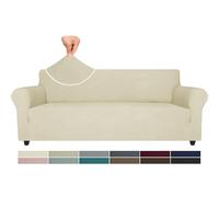 Ystyle Housse de Canapé 4 Places avec Accoudoirs, Housse Canapé Extensible, Protection Canape Chien, Universelle Hiver Sofa Cover, Antidérapante Housses de Canapé, Beige