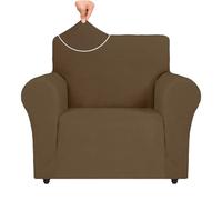 Ystyle Housse de Fauteuil Extensible, Housse Canapé 1 Place avec Accoudoirs, Protection Canape Chien, Universelle Hiver Sofa Cover, Housse de Canape Antidérapante, Marron