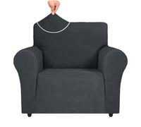 Ystyle Housse de Fauteuil Extensible, Housse Canapé 1 Place avec Accoudoirs, Protection Canape Chien, Universelle Hiver Sofa Cover, Housse de Canape Antidérapante, Gris Foncé