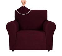 Ystyle Housse de Fauteuil Extensible, Housse Canapé 1 Place avec Accoudoirs, Protection Canape Chien, Universelle Hiver Sofa Cover, Housse de Canape Antidérapante, Rouge