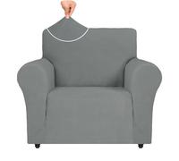 Ystyle Housse de Fauteuil Extensible, Housse Canapé 1 Place avec Accoudoirs, Protection Canape Chien, Universelle Hiver Sofa Cover, Housse de Canape Antidérapante, Gris Clair