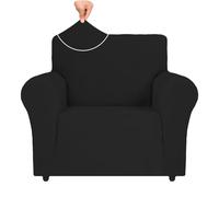 Ystyle Housse de Fauteuil Extensible, Housse Canapé 1 Place avec Accoudoirs, Protection Canape Chien, Universelle Hiver Sofa Cover, Housse de Canape Antidérapante, Noir