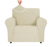 Ystyle Housse de Fauteuil Extensible, Housse Canapé 1 Place avec Accoudoirs, Protection Canape Chien, Universelle Hiver Sofa Cover, Housse de Canape Antidérapante, Beige