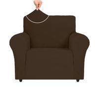 Ystyle Housse de Fauteuil Extensible, Housse Canapé 1 Place avec Accoudoirs, Protection Canape Chien, Universelle Hiver Sofa Cover, Housse de Canape Antidérapante, Café Foncé