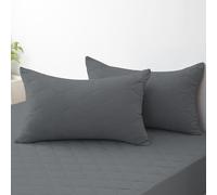 Ystyle Imperméable Taie d'oreiller 50x80cm Microfibre Premium Lot de 2, Housse Coussin Super Doux avec Fermeture par Enveloppe, Resistant et Lavable Hypoallergénique Anti-Acariens, Gris