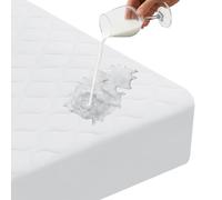 Ystyle Protege Matelas 160 x 190 cm Matelassé, Blanc | Bonnet Jusqu'À 30cm avec Élastique Tout Autour, Protège Matelas Bruit Housses, Anti-Acariens Et Respirant