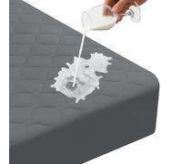 Ystyle Protege Matelas 160 x 190 cm Matelassé, Gris | Bonnet Jusqu'À 30cm avec Élastique Tout Autour, Protège Matelas Bruit Housses, Anti-Acariens Et Respirant