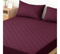 Ystyle Protege Matelas Impermeable 160x200 CM, Protection Matelas Anti-Acariens Bonnet Jusqu'à 30cm, Protège Matelas Matelassé Lavable, Mattress Protector Élastique Tout Autour, Bourgogne