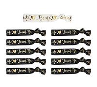 YSUVIN 11PCS Bracelets de Mariée, 1 Blanc Bride et 10 Noir Bride Bracelets, JGA Accessories de Mariée Enterrement de Vie de Jeune Fille, Mariage, Douche Nuptiale, Décoration pour Femmes.