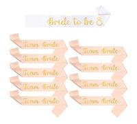 YSUVIN Bride Sash Set, 10 Pcs Briachelorette Sash avec 1 Blanc Bride to Be et 9 Or Rose Team Bride Sash, Bride Accessories Enterrement de Vie de Jeune Fille, Mariage, Douche Nuptiale