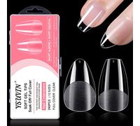 YSUVIN Capsule Americaine Ongle, 240PCS Amandes+Cercueil Court Artificiel Extension Faux Ongles Pose Americaine Couverture Semi-Complète Pour Prothésiste Ongulaire Salons de Manucure, 12 Tailles