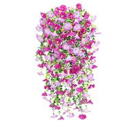 YSUVIN Fleurs Artificielles, 2 Pièces Pétunia Plante Artificielle Exterieur, Pétunia Plante Suspendue Artificielle, Resistant aux UV Fleurs Artificielles Deco Balcon Mariage Jardin, Violet Dégradé
