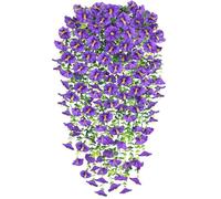 YSUVIN Fleurs Artificielles, 2 Pièces Pétunia Plante Artificielle Exterieur, Pétunia Plante Suspendue Artificielle, Resistant aux UV Fleurs Artificielles aux Deco Balcon Mariage Maison Jardin, Violet