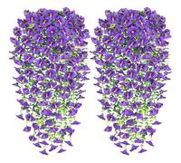 YSUVIN Fleurs Artificielles, 4 Pièces Pétunia Plante Artificielle Exterieur, Pétunia Plante Suspendue Artificielle, Resistant aux UV Fleurs Artificielles aux Deco Balcon Mariage Maison Jardin, Violet